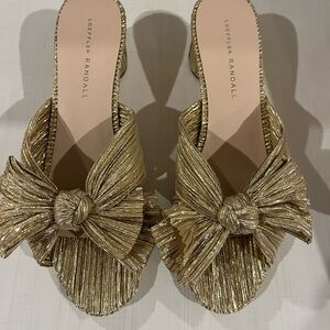 Loeffler Randall Metallic Gold Mules